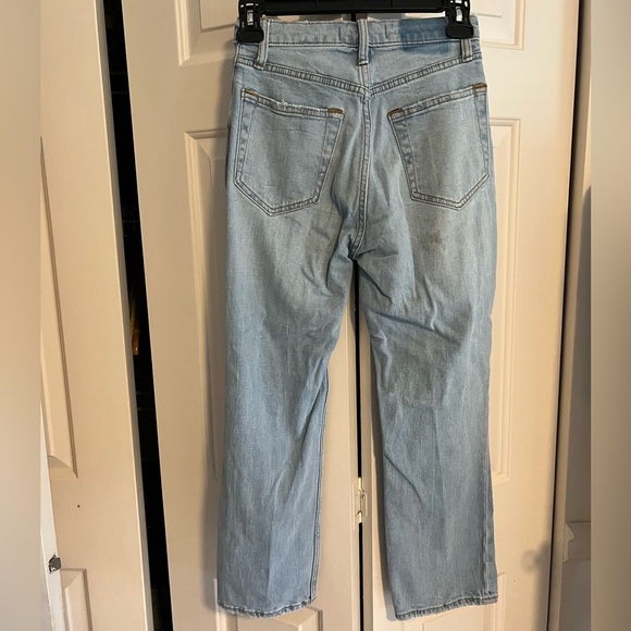 Abercrombie & Fitch Blue Straight Leg Jeans with Distressed Details - Picture 2 of 3